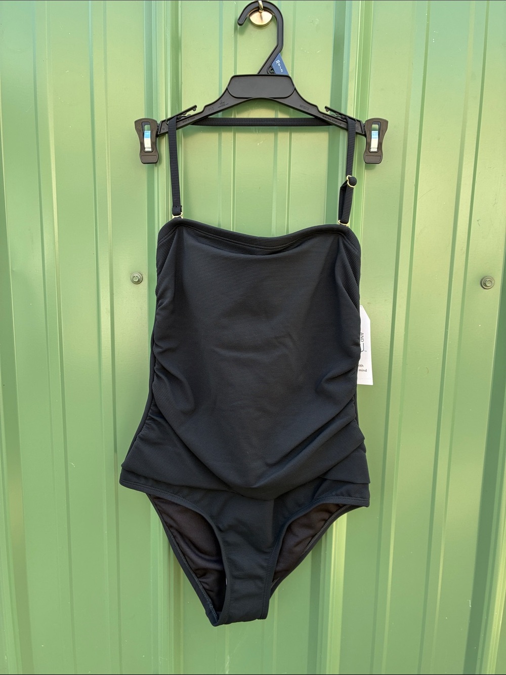 Women's Essentials Ribbed Bandeau One-Piece Swimsuit Size XS